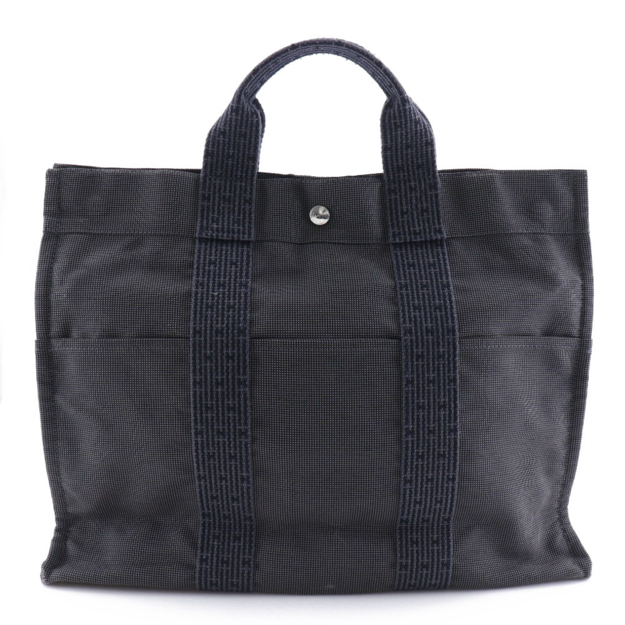 Hermes Airline Tote Mm Handbag Nylon Canvas Grey Herline Totemm Unisex